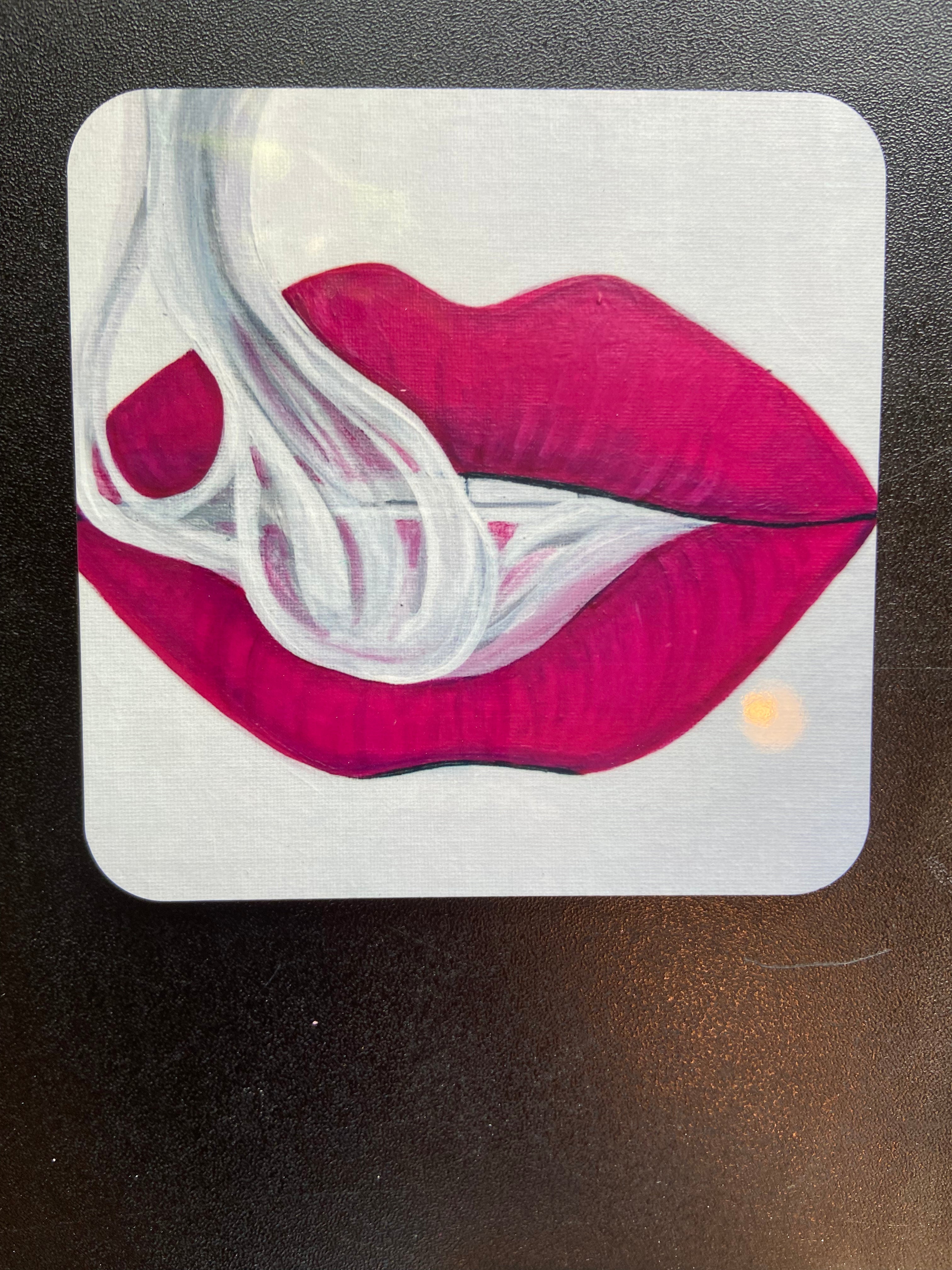 Pink Smoking Lips coaster