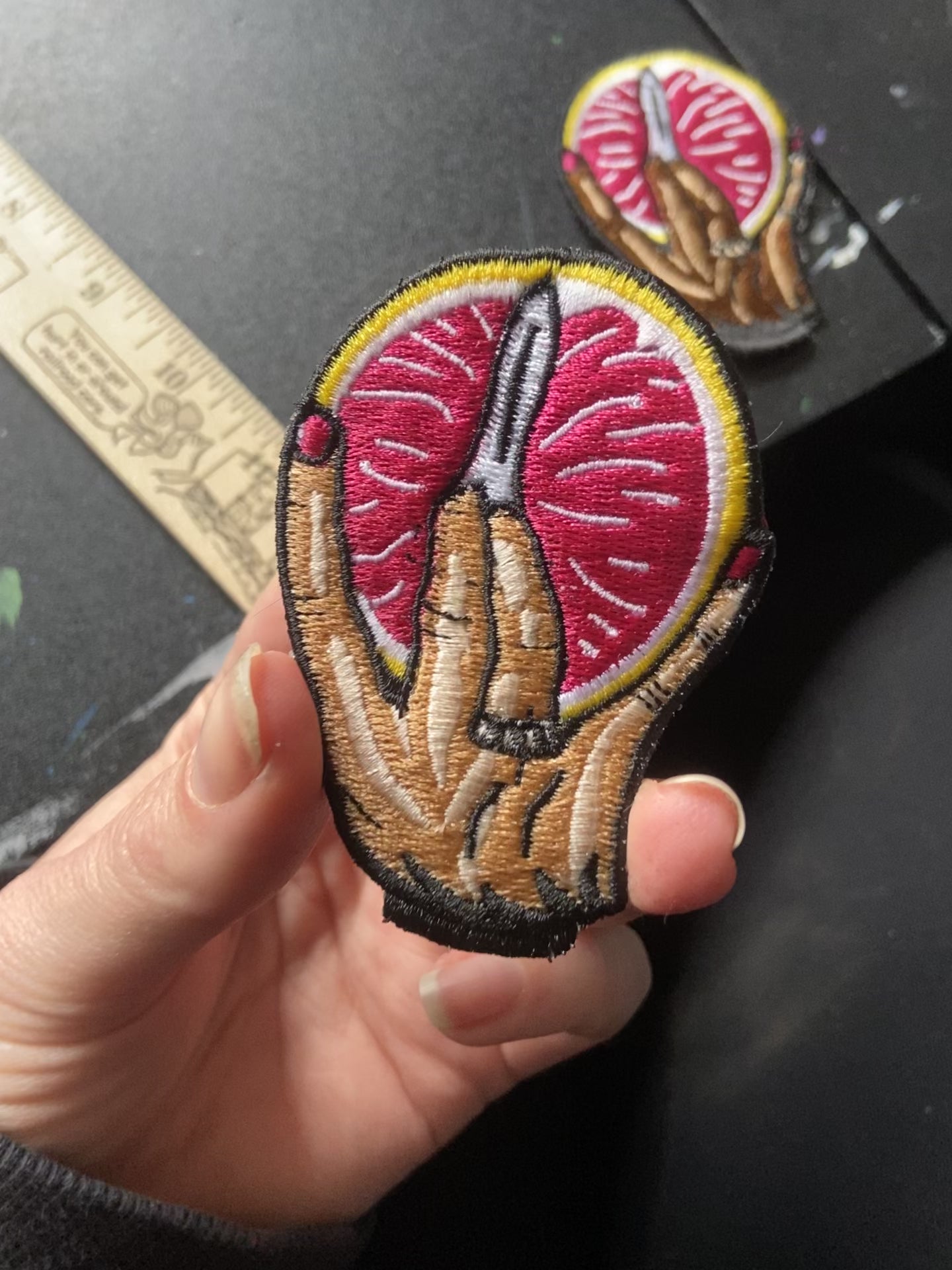 Grapefruit Embroidered Patch