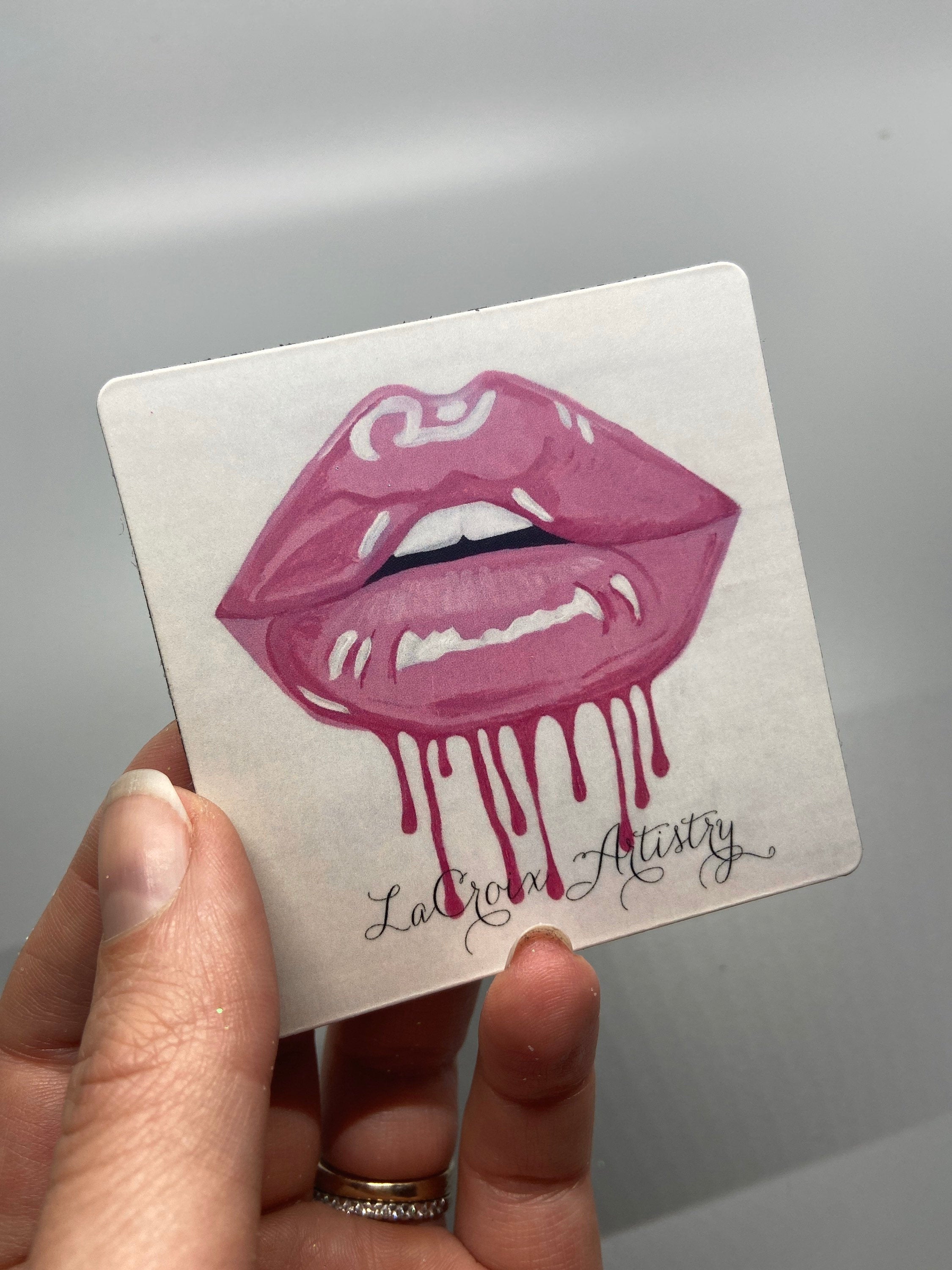 Pink Drip Lip Magnet