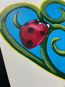 Ladybug Heart acrylic LaCroix Artistry painting