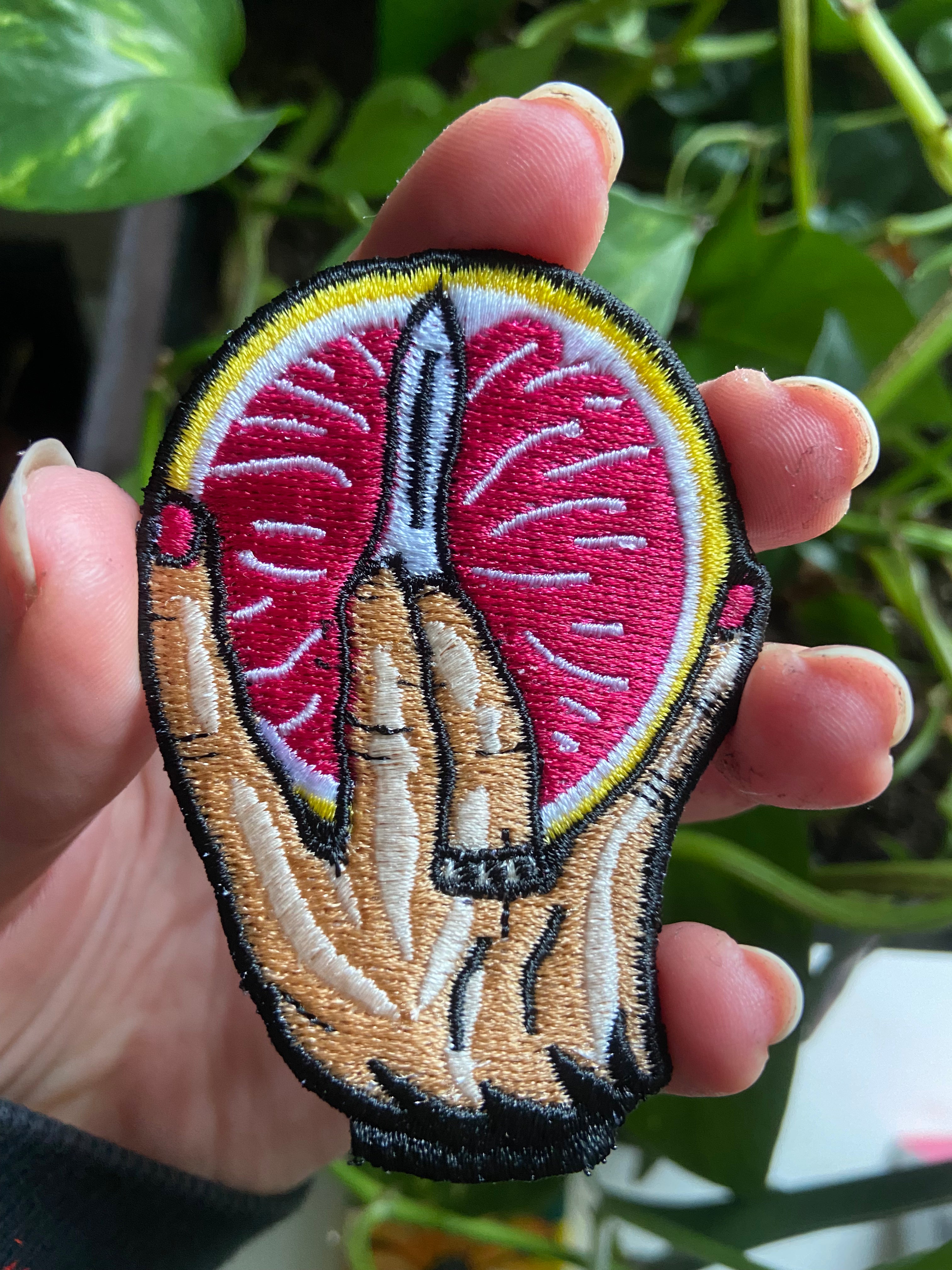 Grapefruit Embroidered Patch