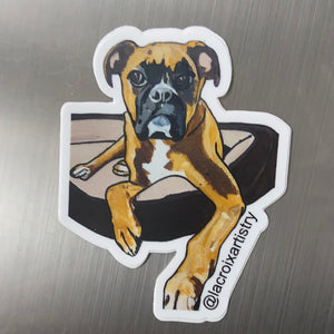 Boxer Pet Portrait Eli Dog Sticker
