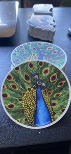 Peacock sticker 3” LaCroix Artistry vinyl sticker
