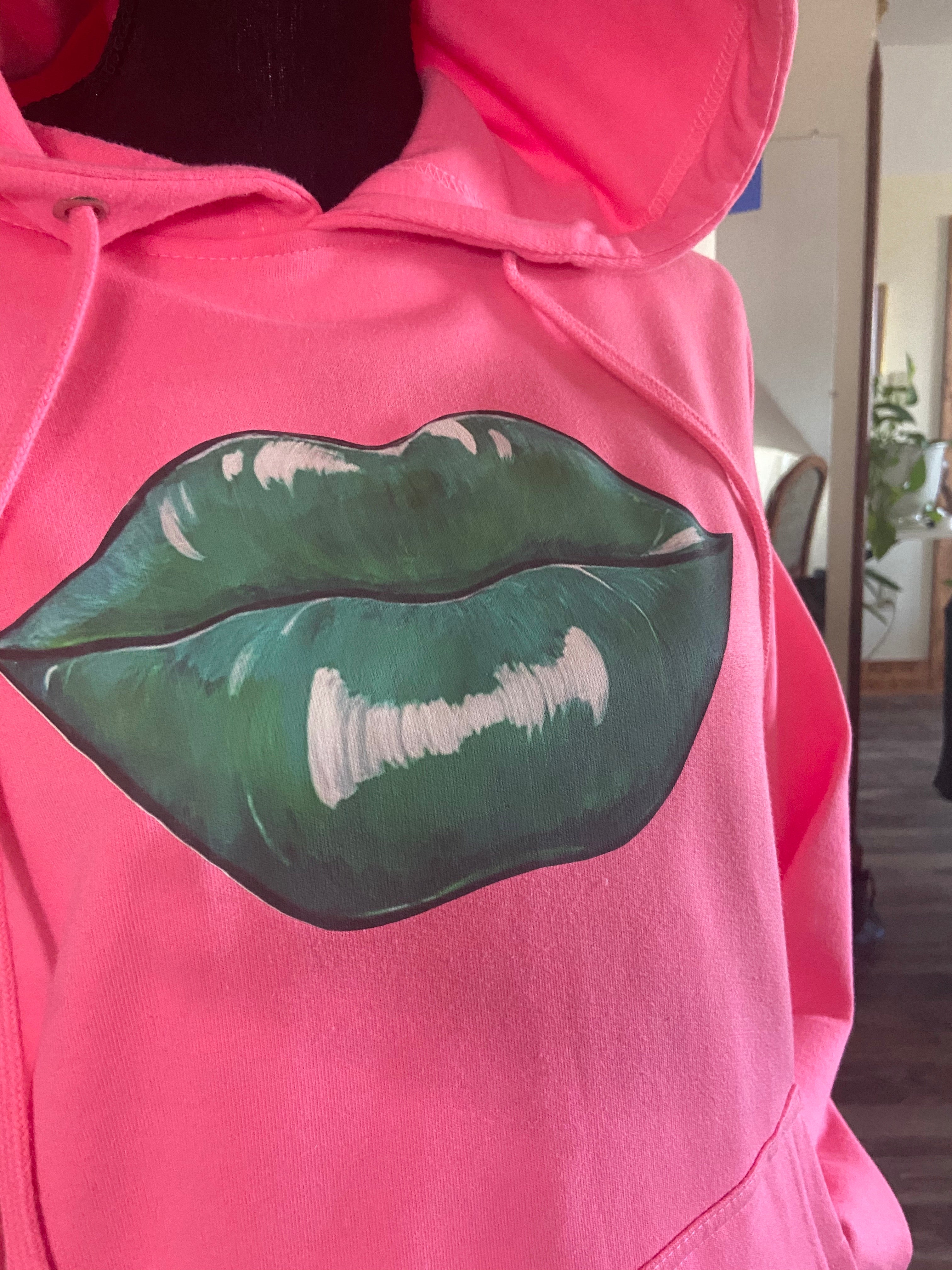 Green Lips Pink Hoody