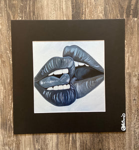 Kissing Lips Print black and white LaCroix Artistry
