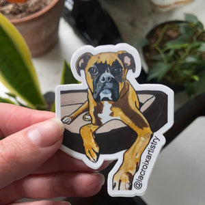 Boxer Pet Portrait Eli Dog Sticker