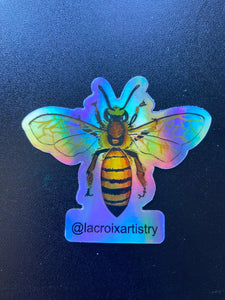 Holographic Bee Sticker LaCroix Artistry