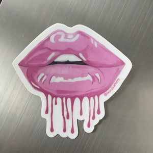 Pink Drip Lip 3” vinyl sticker